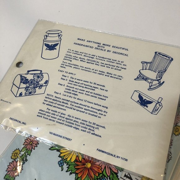 VTG Decals by Decoral Hand painted Flowers Baskets A-116 A-29 Colorful MCM - Picture 5 of 5